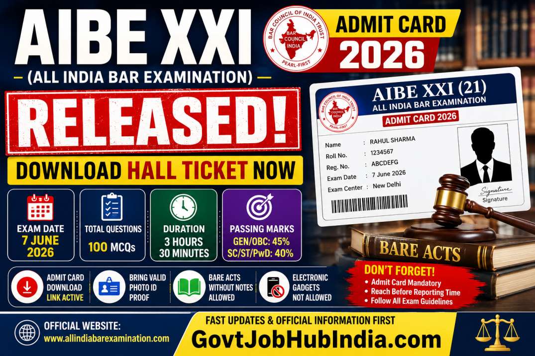 AIBE XXI Admit Card 2026