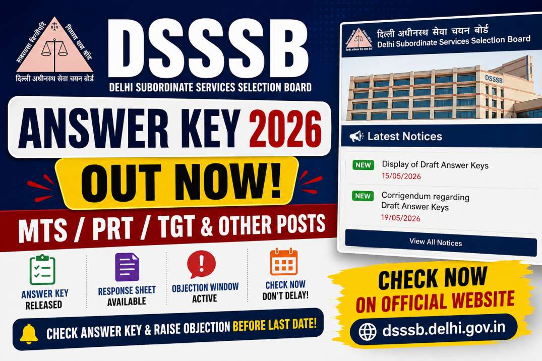 DSSSB Answer Key 2026 Out
