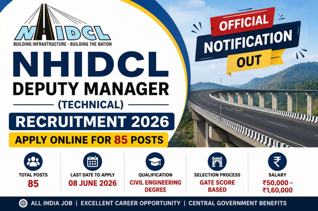NHIDCL Deputy Manager Recruitment 2026 Apply Online