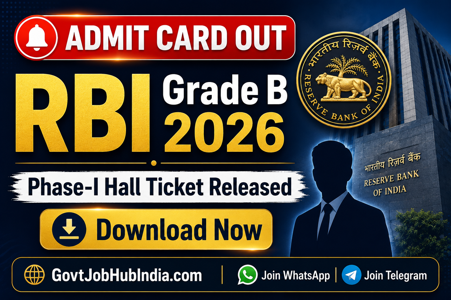 RBI Grade B Recruitment 2026 Notification Out