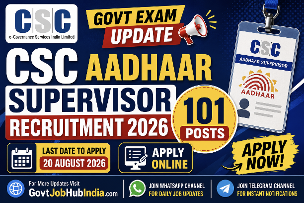 CSC Aadhaar Supervisor Recruitment 2026