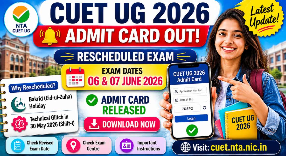 CUET UG 2026 Rescheduled Exam Admit Card