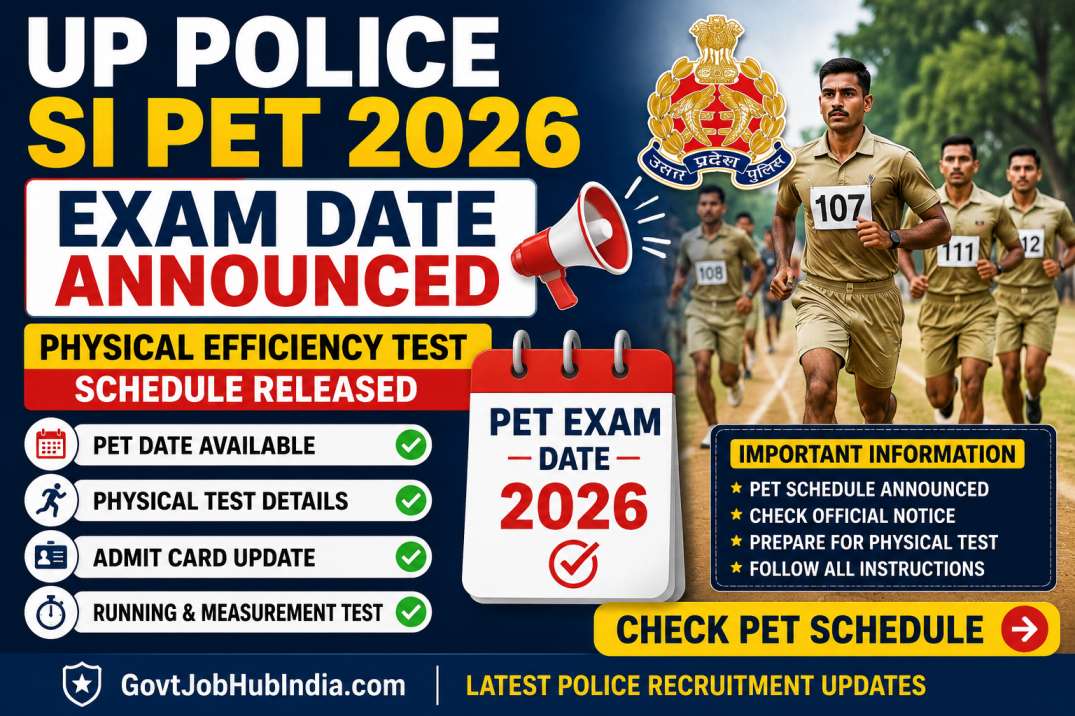 UP Police SI PET Exam Date 2026