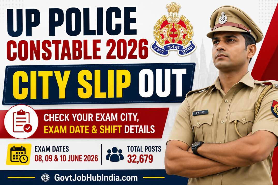 UP Police Constable Exam City Slip 2026