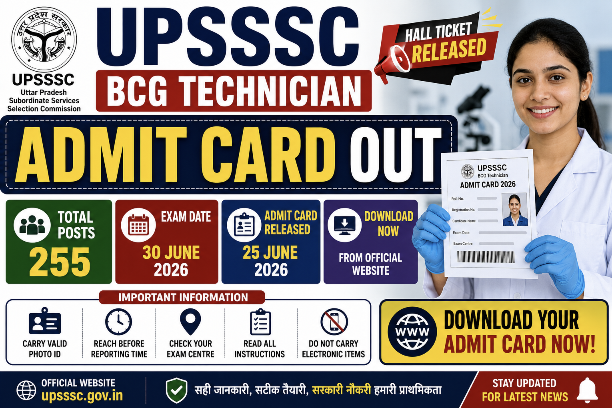 UPSSSC BCG Technician Admit Card 2026