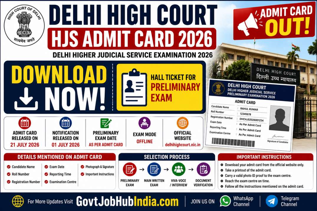 Delhi High Court HJS Admit Card 2026