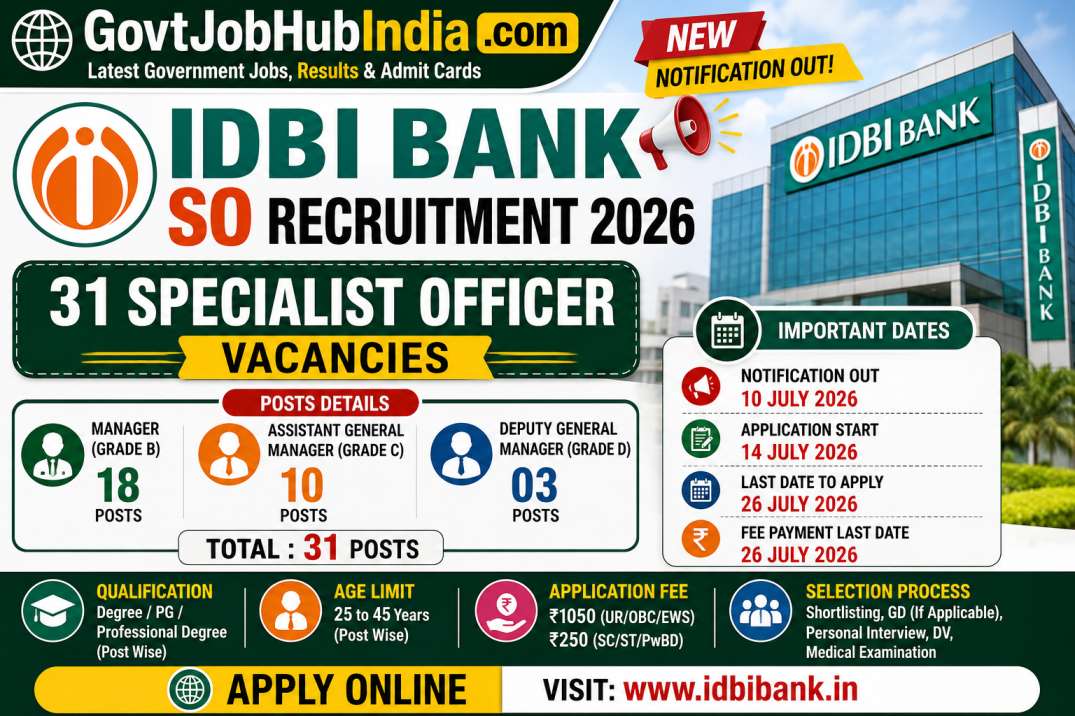 IDBI Bank SO Recruitment 2026