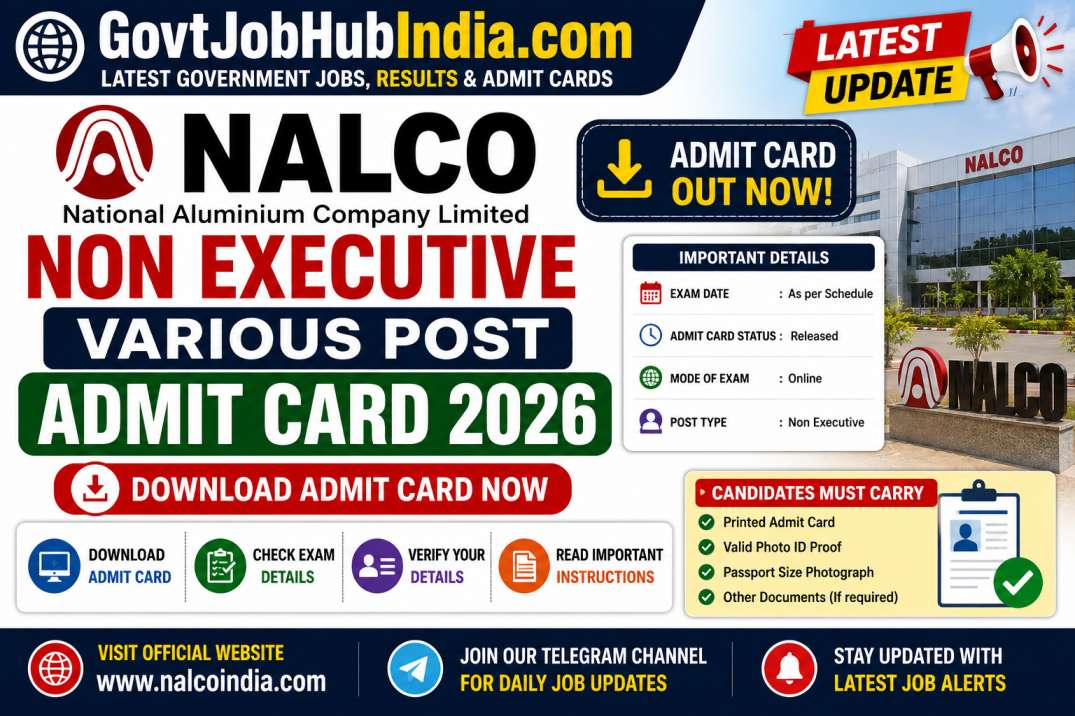 NALCO Non Executive Admit Card 2026