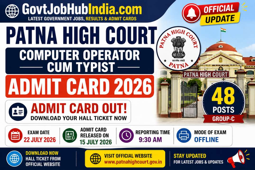 Patna High Court Computer Operator Admit Card 2026
