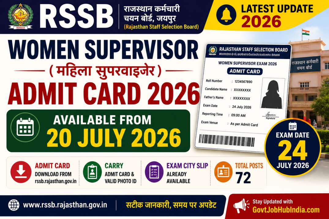 RSSB Women Supervisor Admit Card 2026