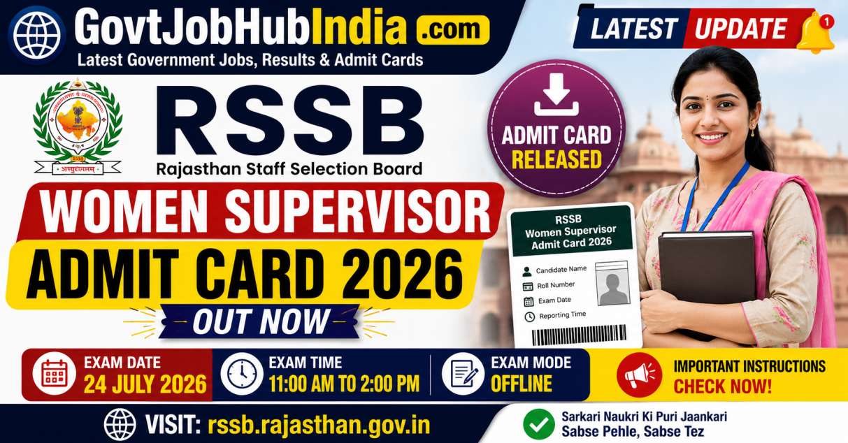 RSSB Women Supervisor Admit Card 2026