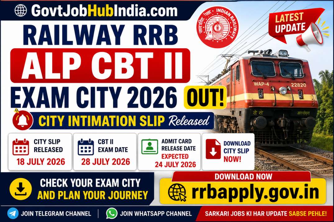 Railway RRB ALP CBT II Exam City 2026