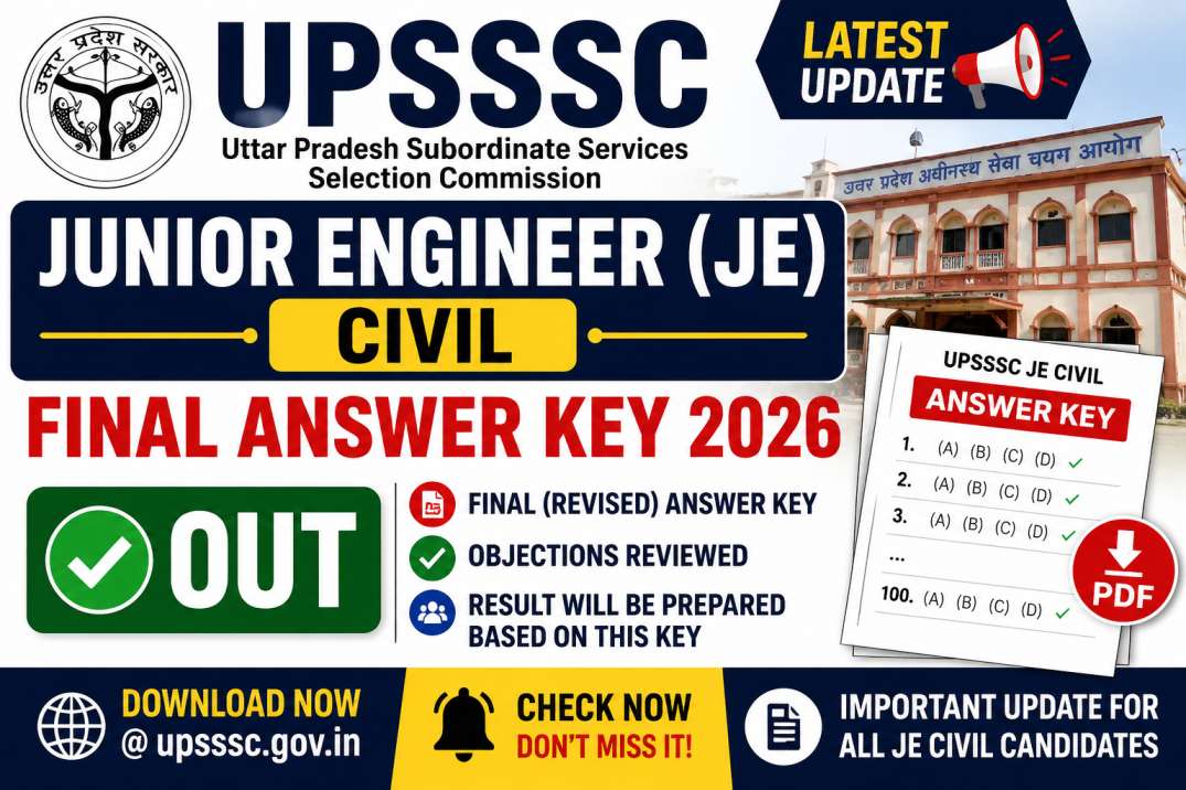 UPSSSC Junior Engineer JE Civil Final Answer Key 2026