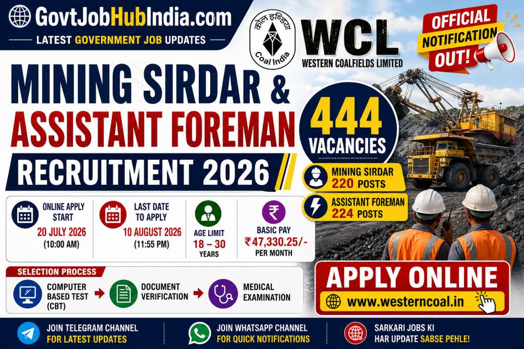 WCL Mining Sirdar Recruitment 2026