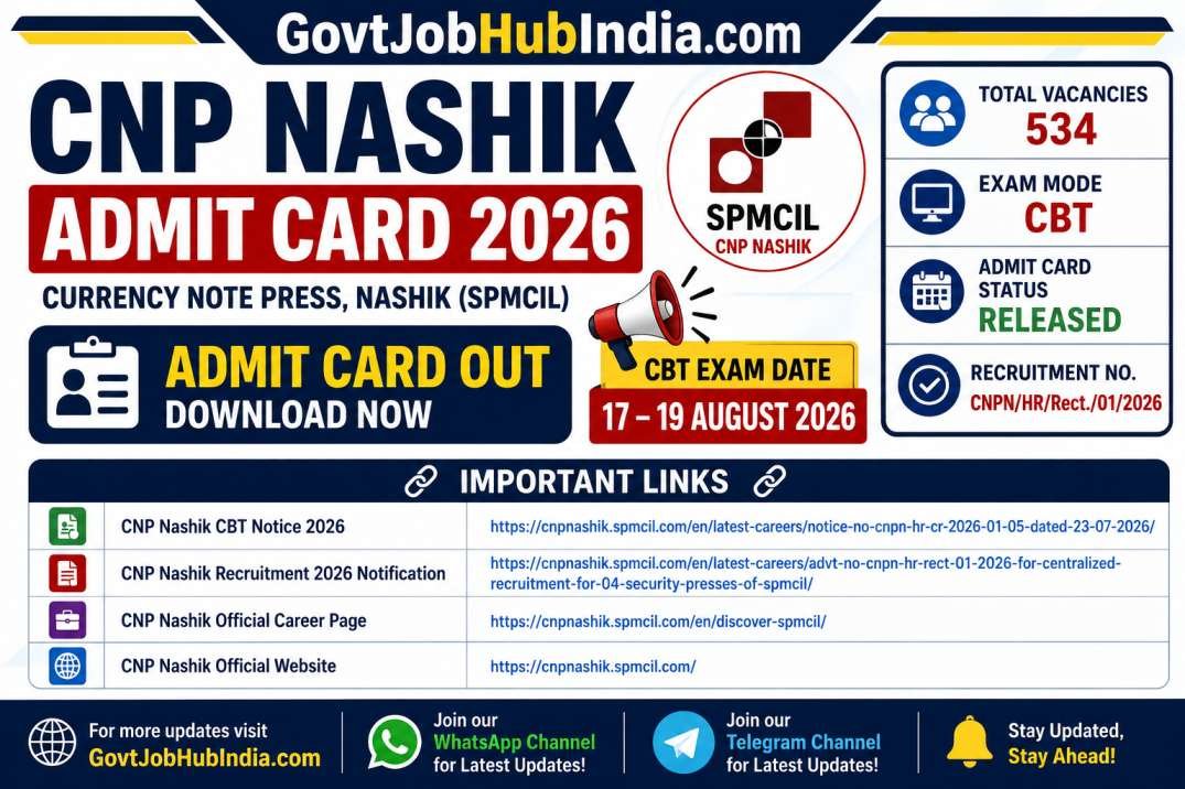 CNP Nashik Admit Card 2026