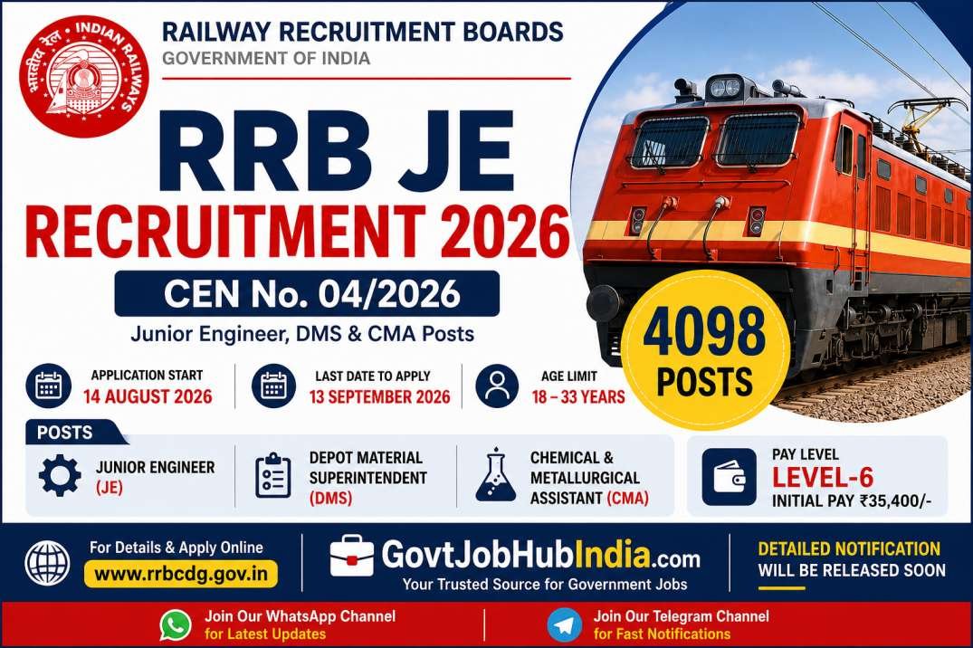 RRB JE Recruitment 2026