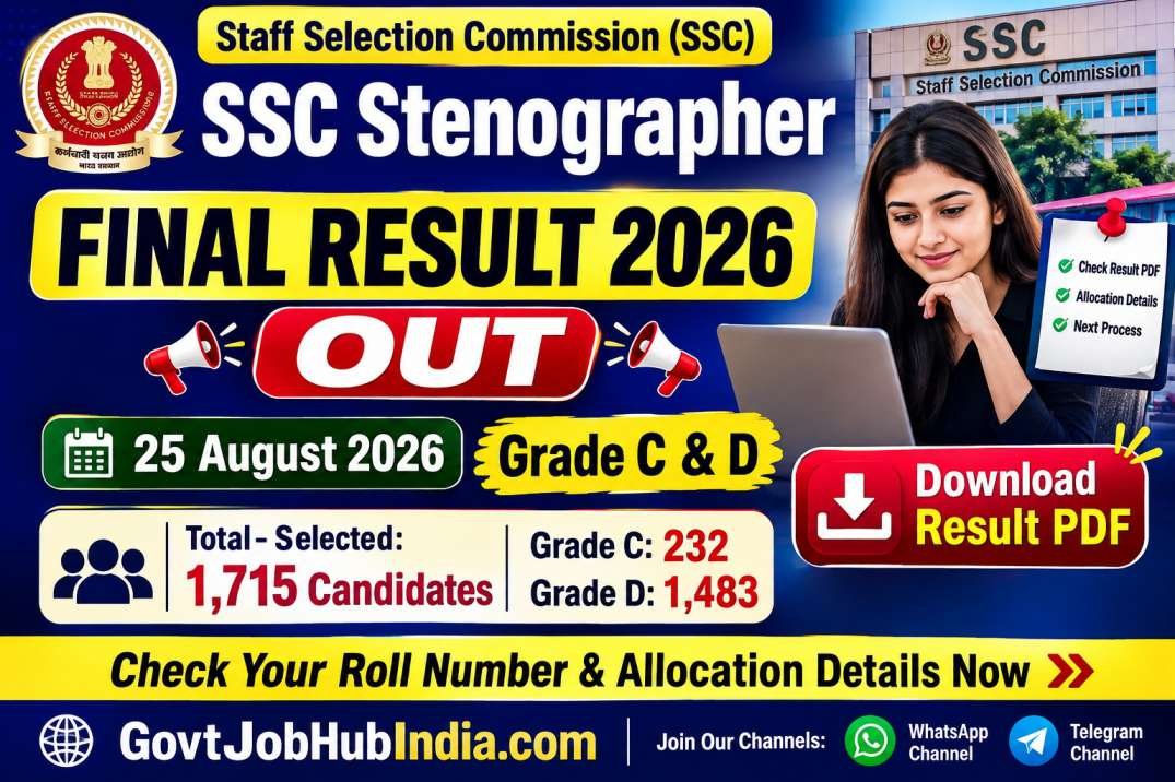 SSC Stenographer Final Result 2026 Out