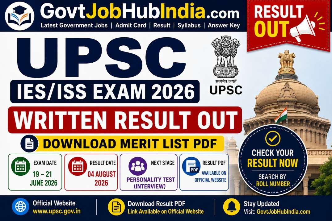 UPSC IESISS Written Result 2026