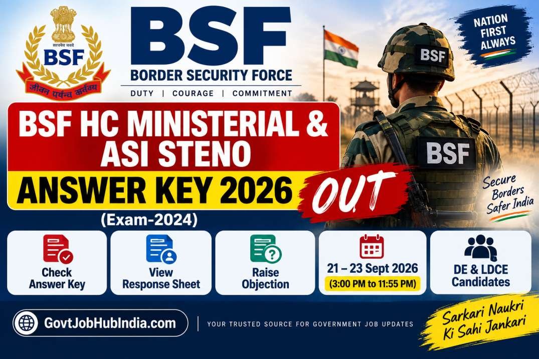BSF HC Ministerial & ASI Steno Answer Key 2026