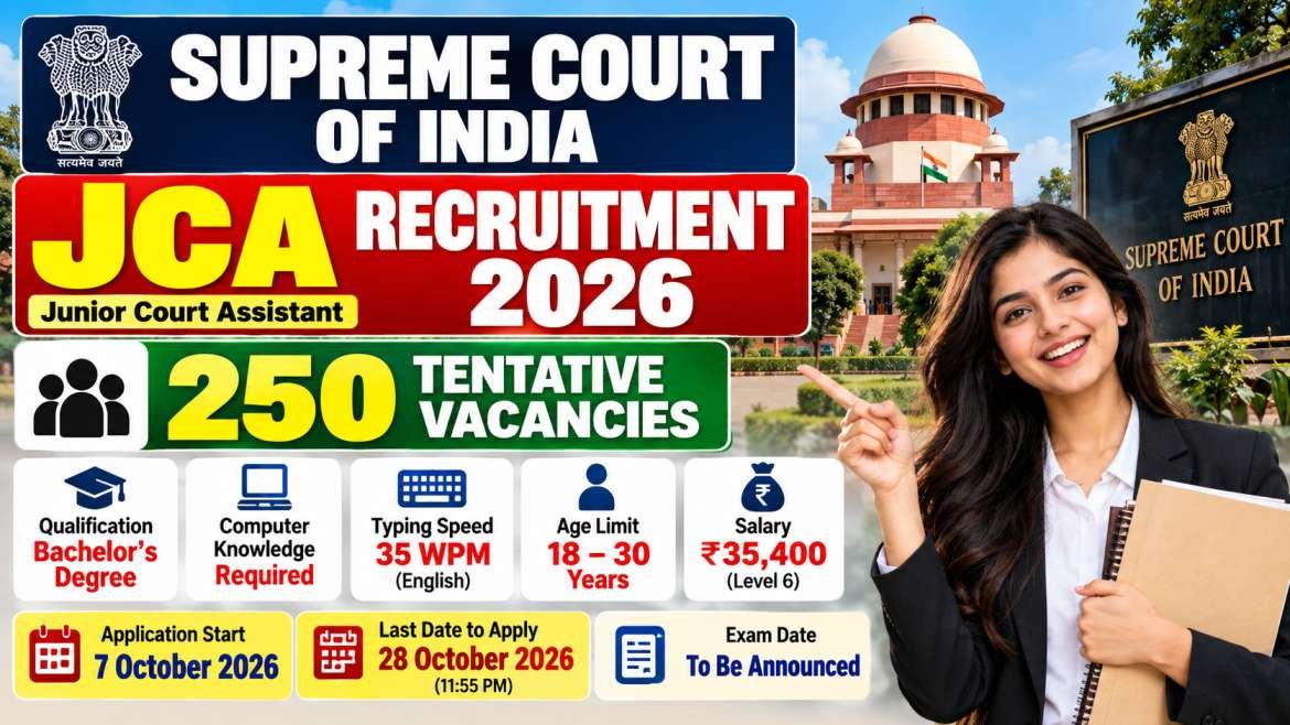 Supreme Court JCA Recruitment 2026