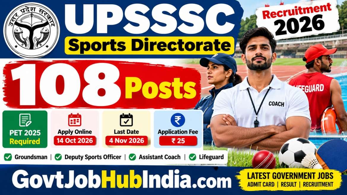 UPSSSC Sports Directorate Recruitment 2026
